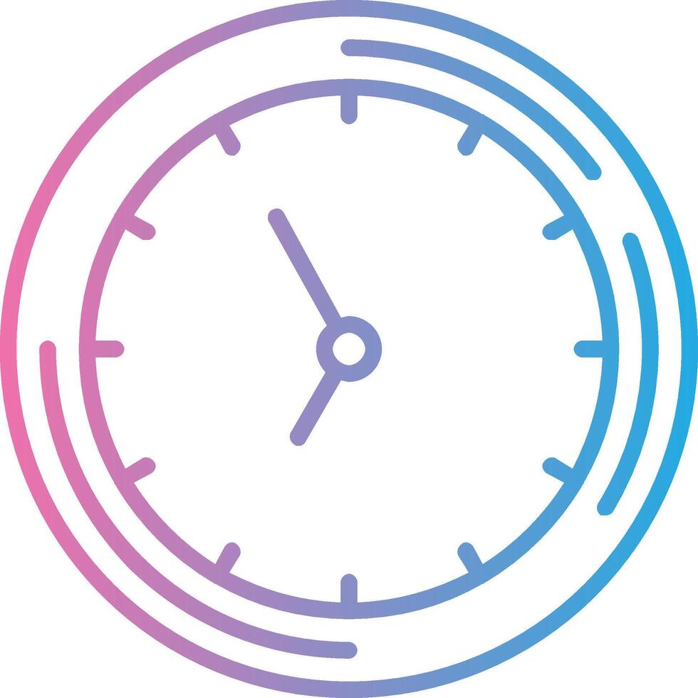 Clock Line Gradient Icon Design vector