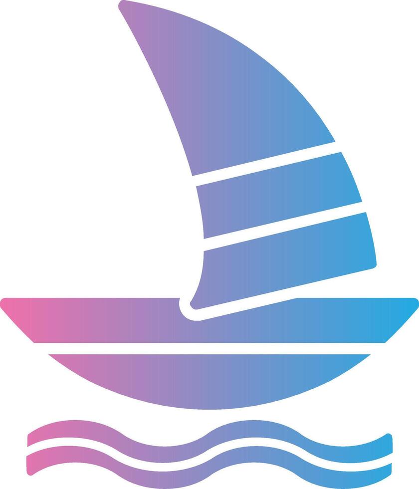 Windsurf Glyph Gradient Icon Design vector