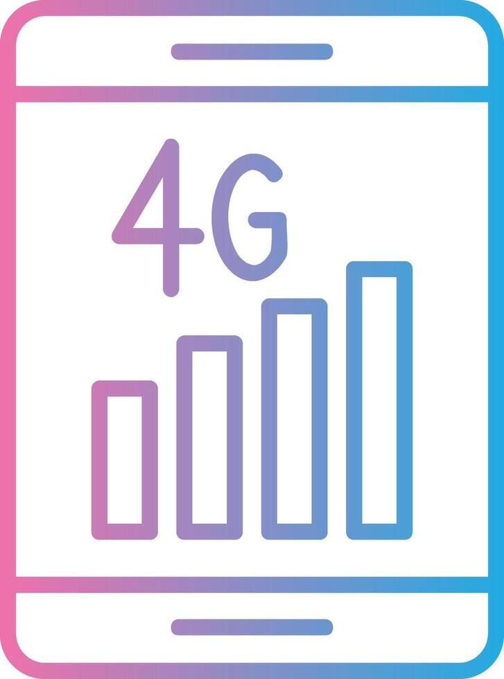 4g línea degradado icono diseño vector