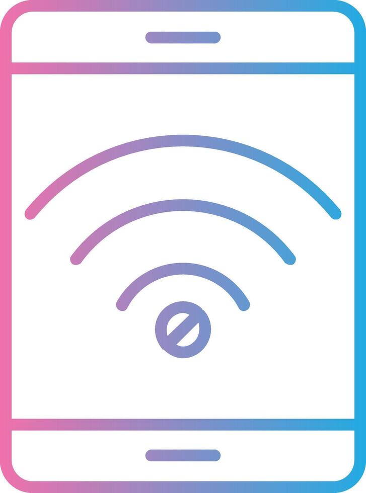 No Wifi Line Gradient Icon Design vector