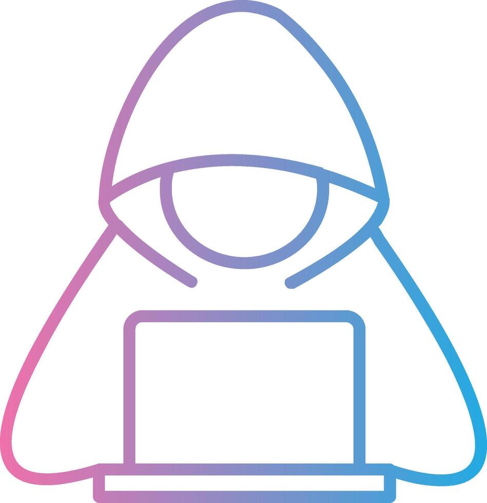 Hacker Line Gradient Icon Design vector