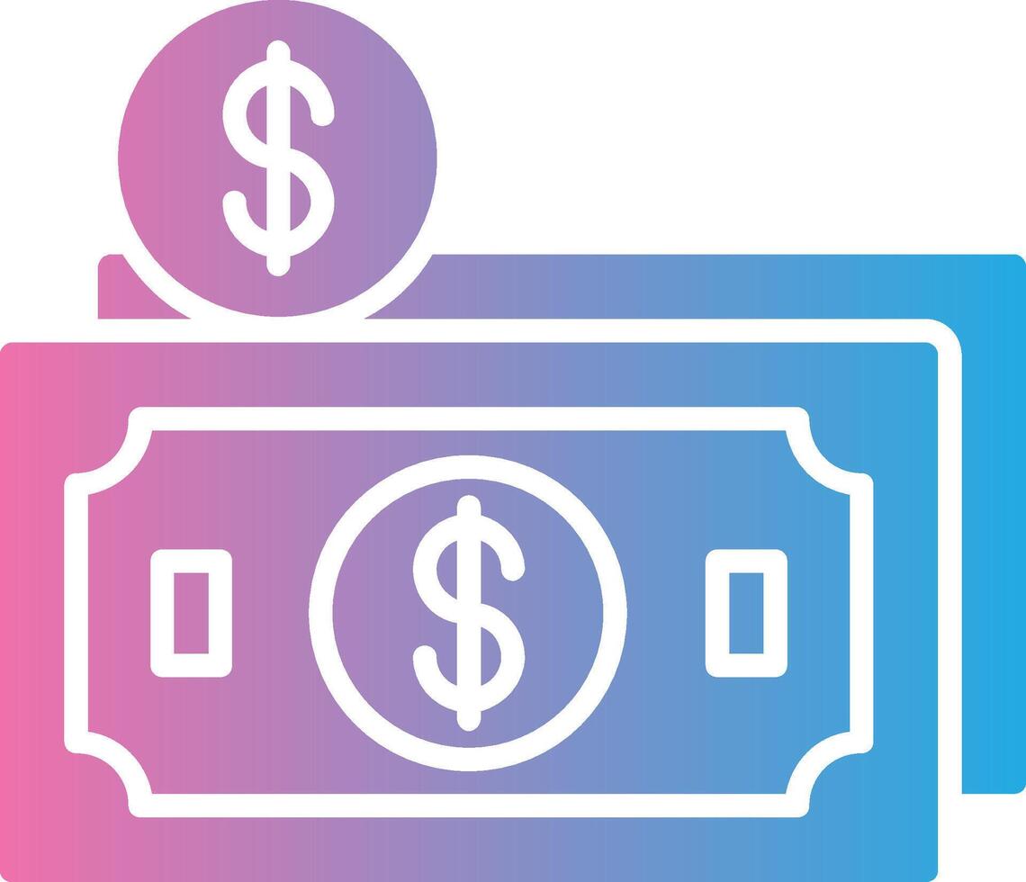 Flat Money Glyph Gradient Icon Design vector