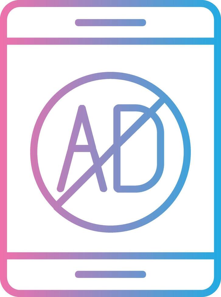 Ad Blocker Line Gradient Icon Design vector