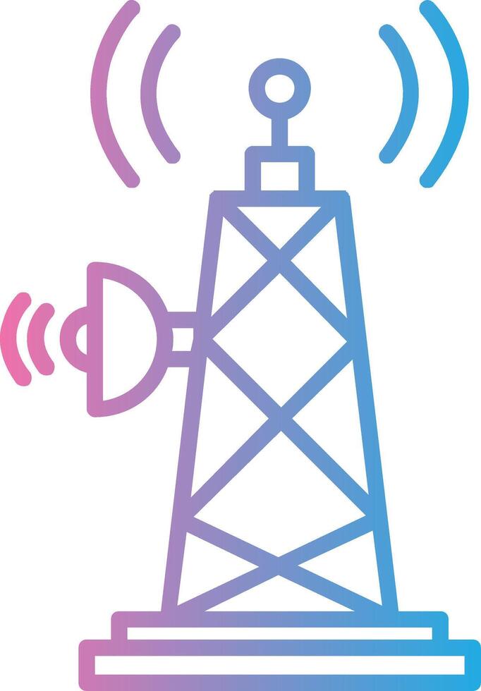 señal torre línea degradado icono diseño vector