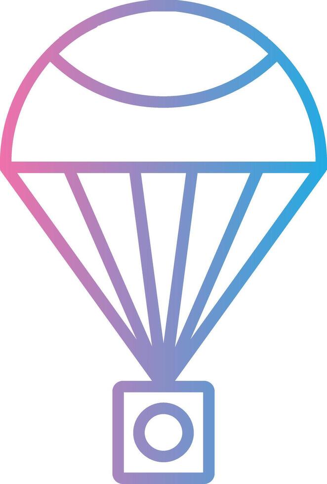 Parachute Line Gradient Icon Design vector