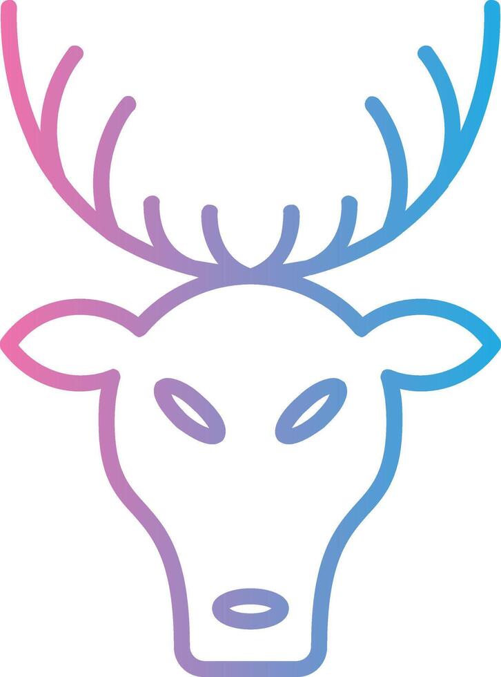 Deer Line Gradient Icon Design vector