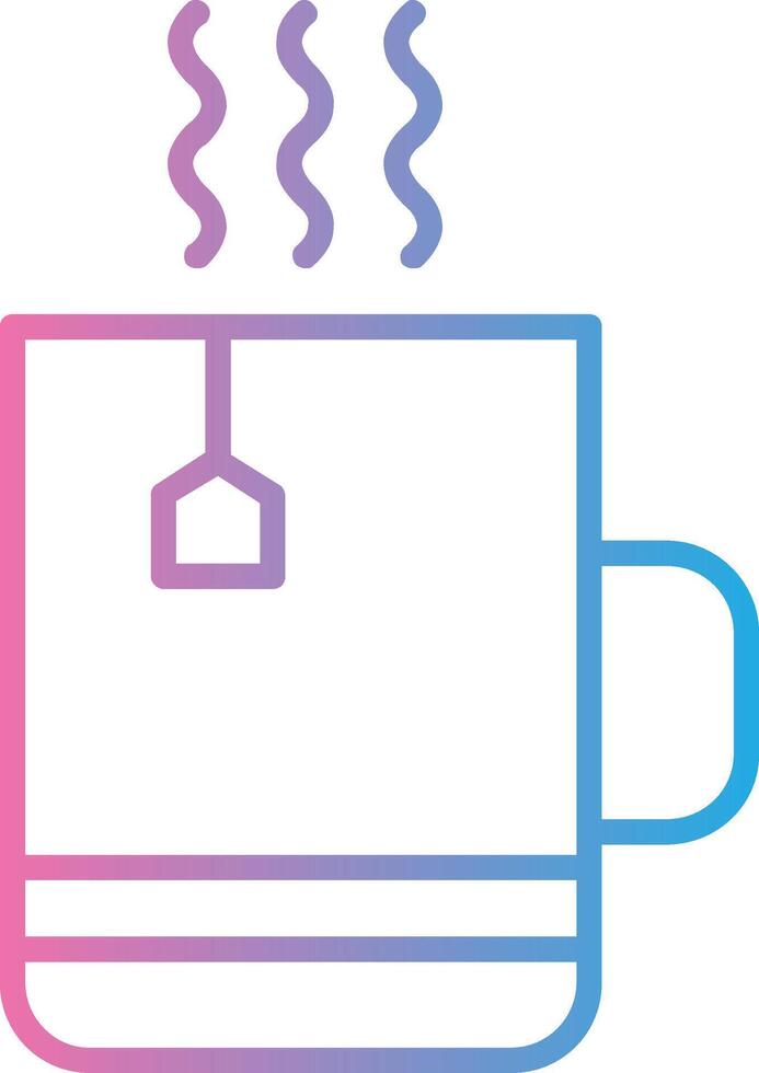 Tea Line Gradient Icon Design vector