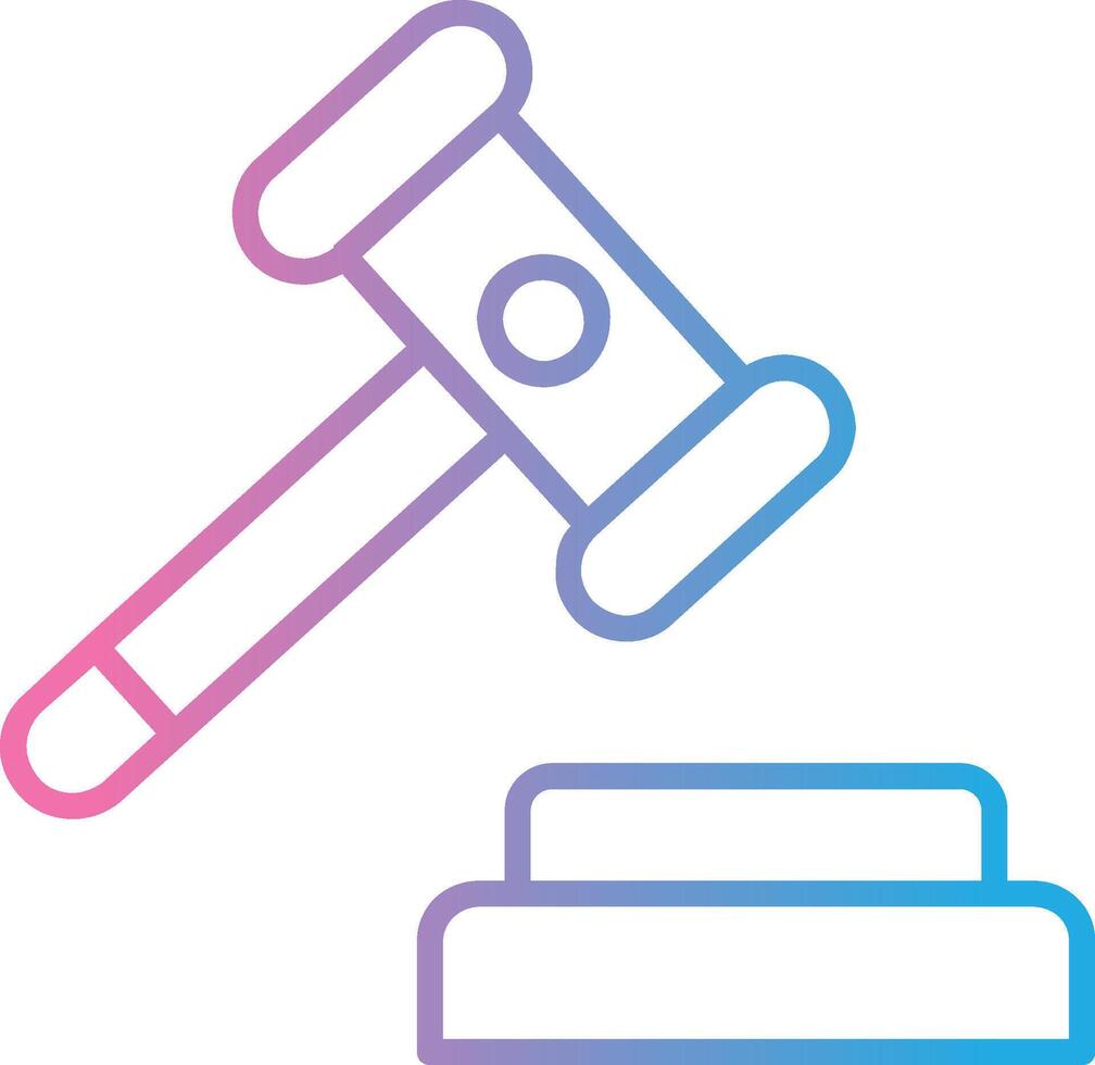 Auction Line Gradient Icon Design vector