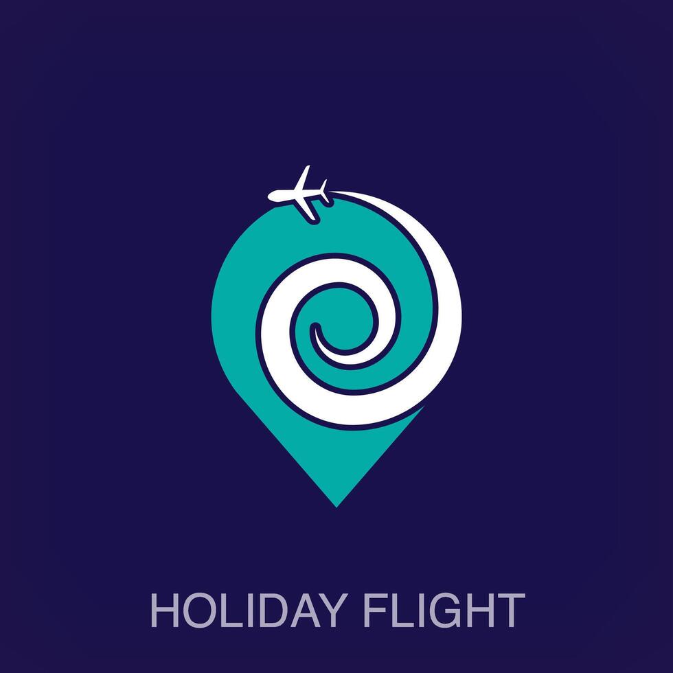 Creative aircraft location sign logo. Uniquely designed color transitions. Vacation and travel logo template vector