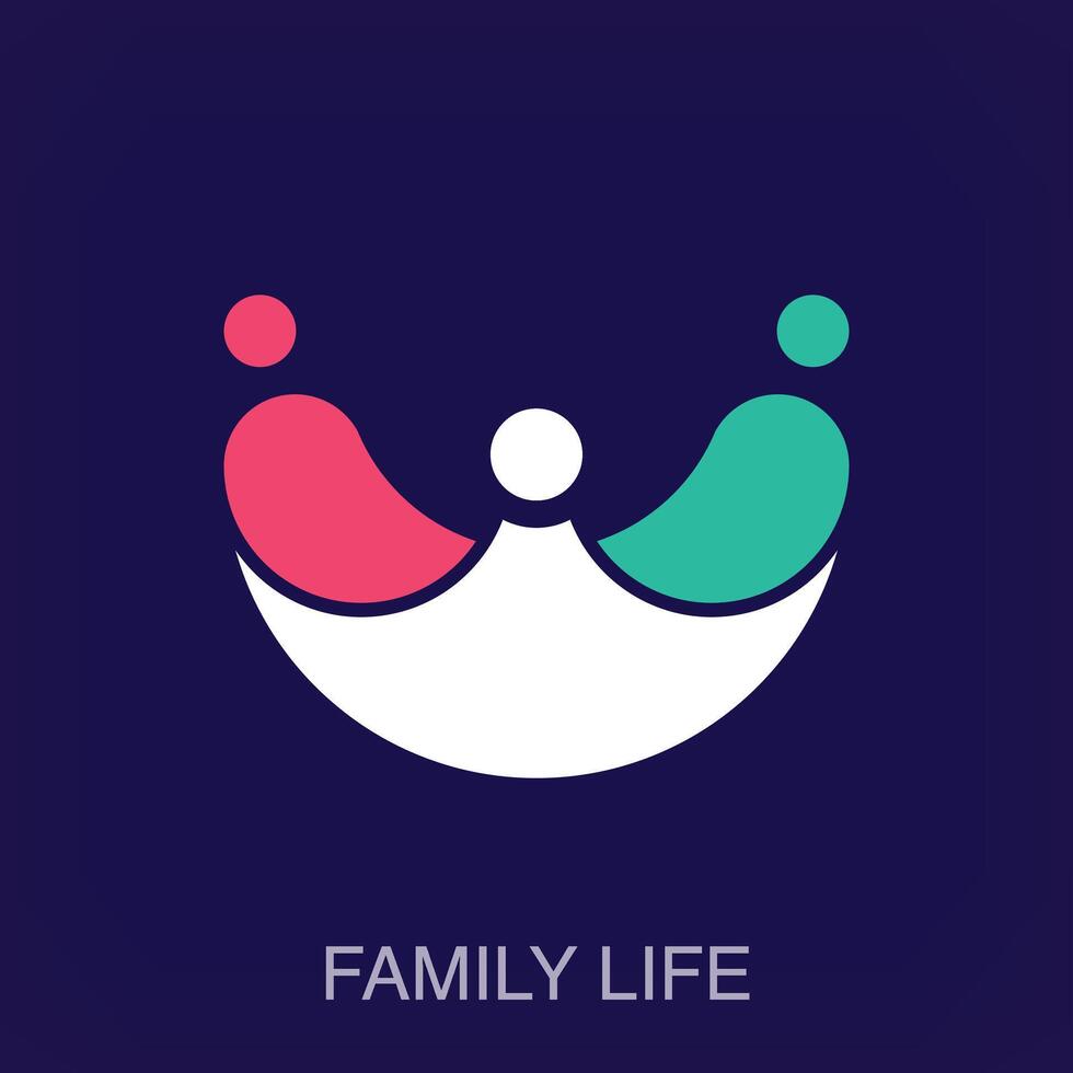 Creative family bond and life logo. Uniquely designed color transitions. Charity and healthcare logo template vector