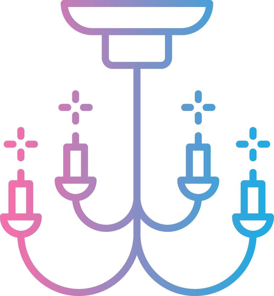 Chandelier Line Gradient Icon Design vector