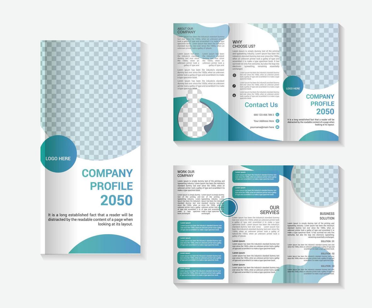 trifold company brochure template vector