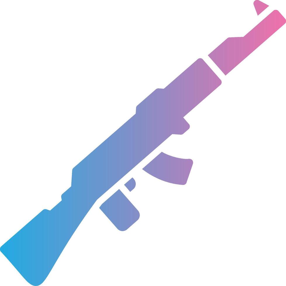 pistola glifo degradado icono diseño vector