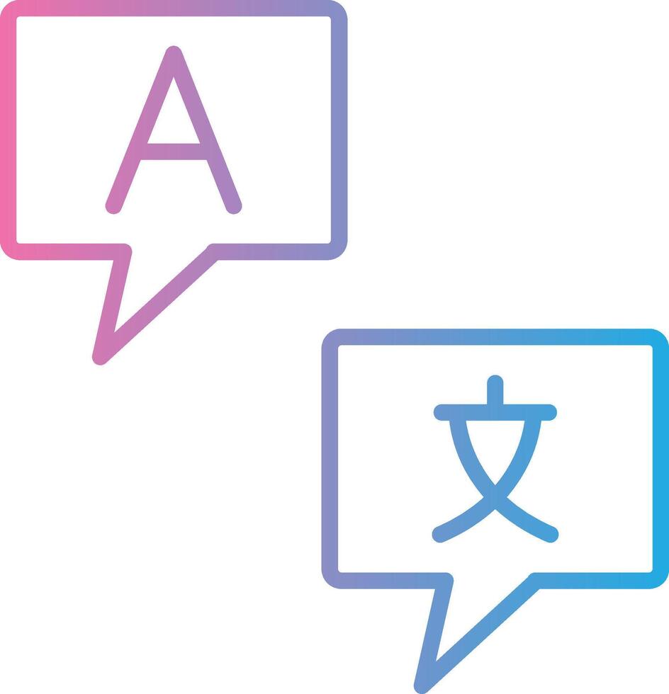 Languages Line Gradient Icon Design vector