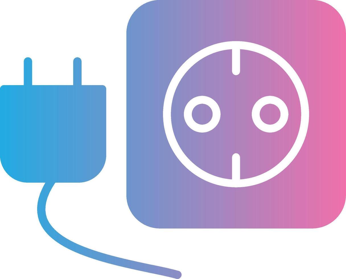 Plug And Socket Glyph Gradient Icon Design vector