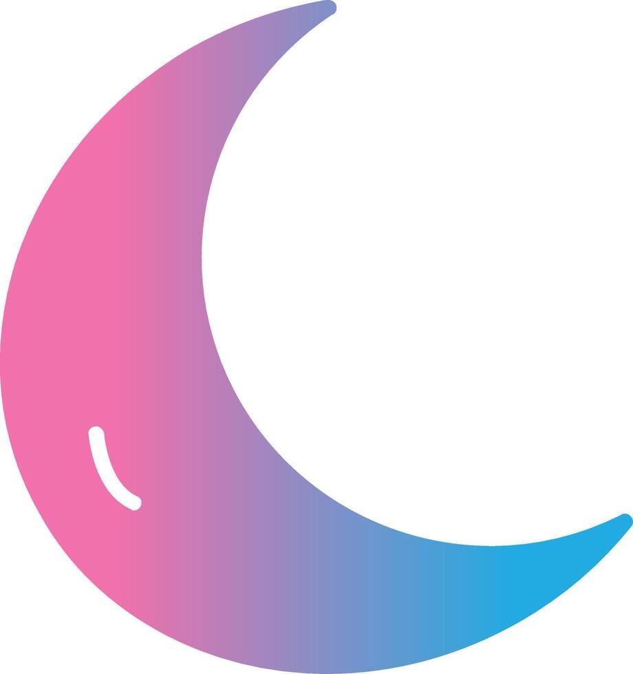 Moon Glyph Gradient Icon Design vector