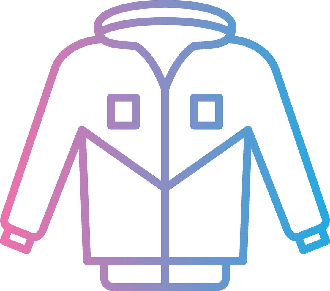 chaqueta línea degradado icono diseño vector