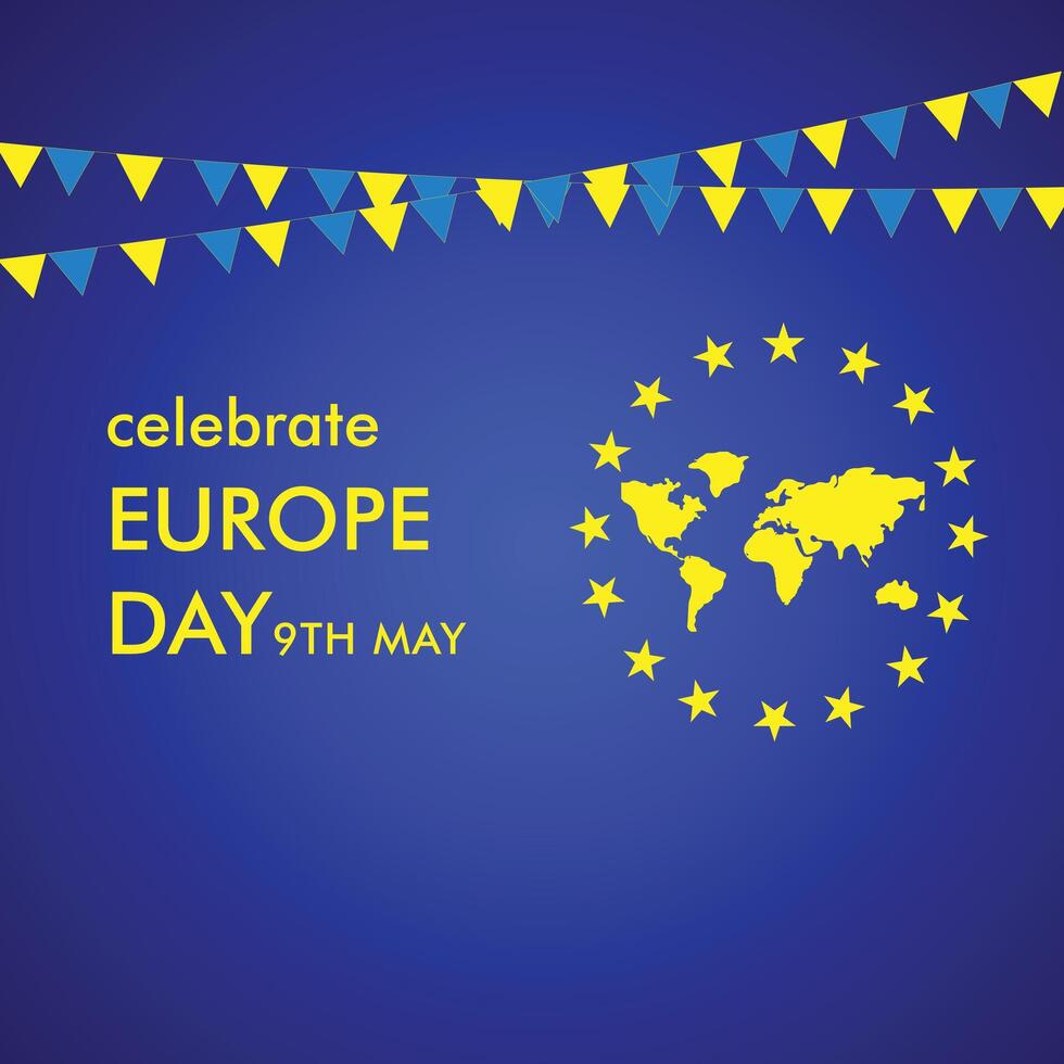 Europe Day is a day celebratin on 9th may vector