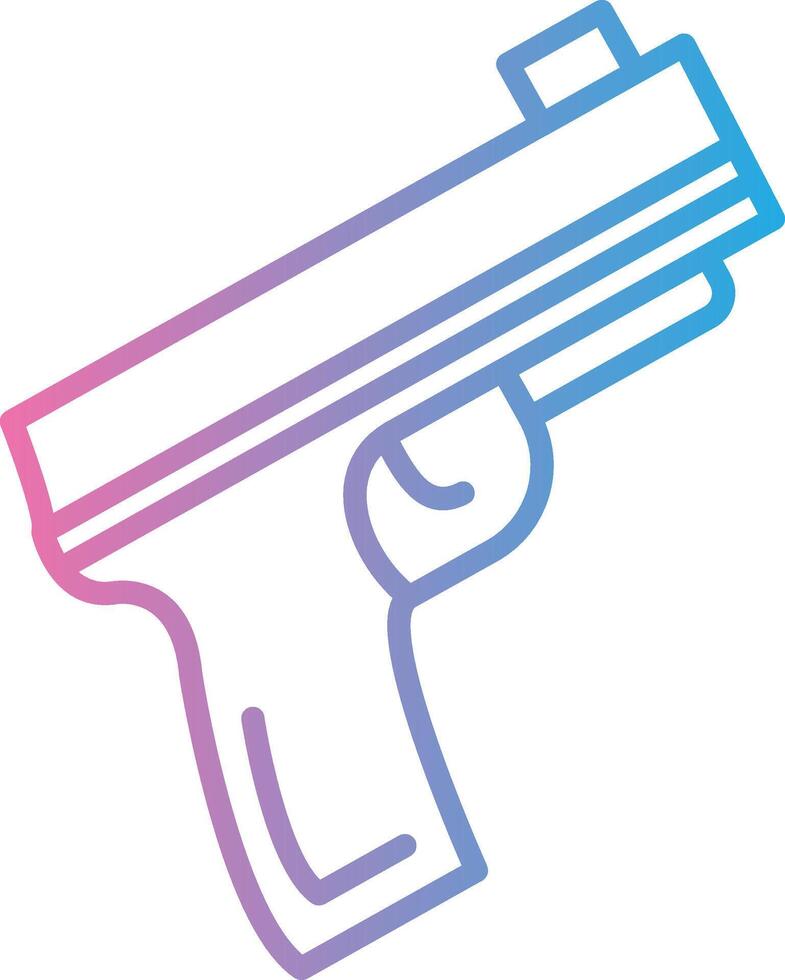 pistola línea degradado icono diseño vector