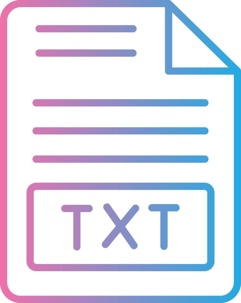 Text File Line Gradient Icon Design vector
