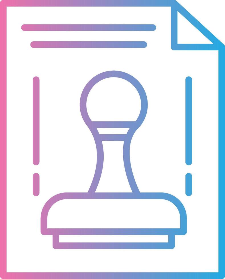 Stamp Tool Line Gradient Icon Design vector