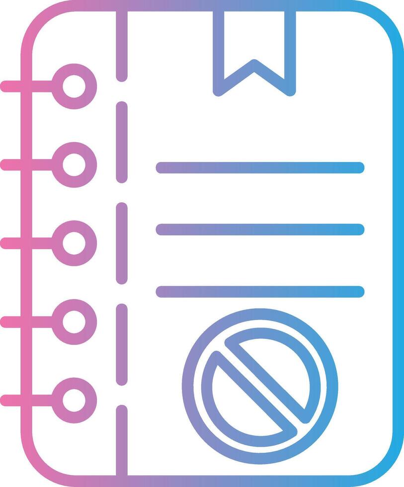 Notes Line Gradient Icon Design vector