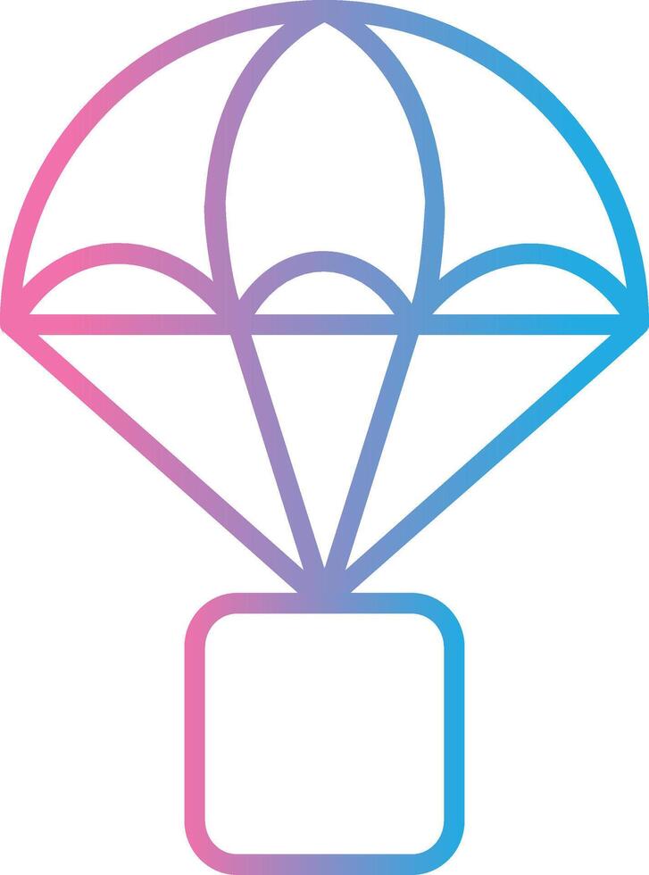 Parachute Line Gradient Icon Design vector