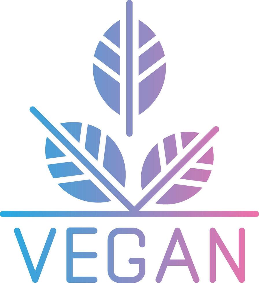 Vegan Glyph Gradient Icon Design vector