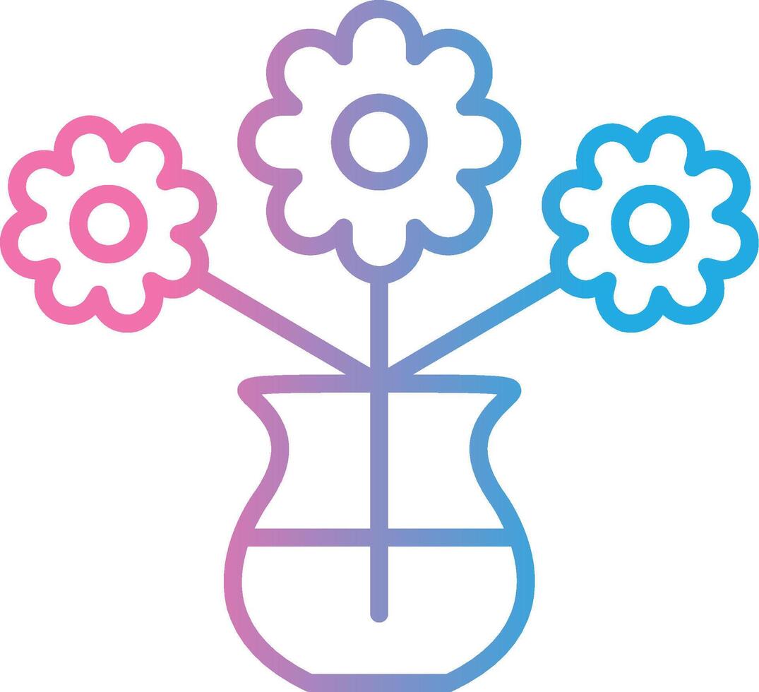 Flower Line Gradient Icon Design vector