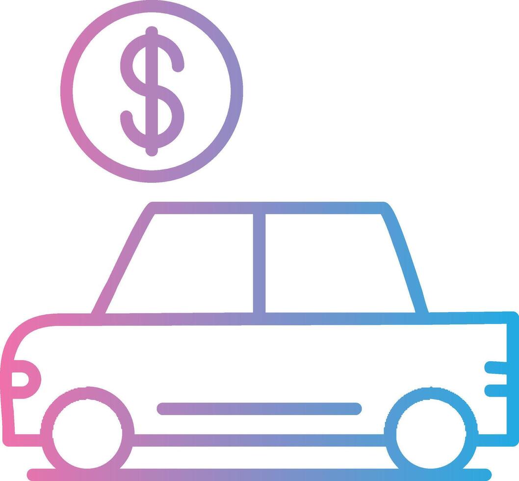 Auto Loan Line Gradient Icon Design vector