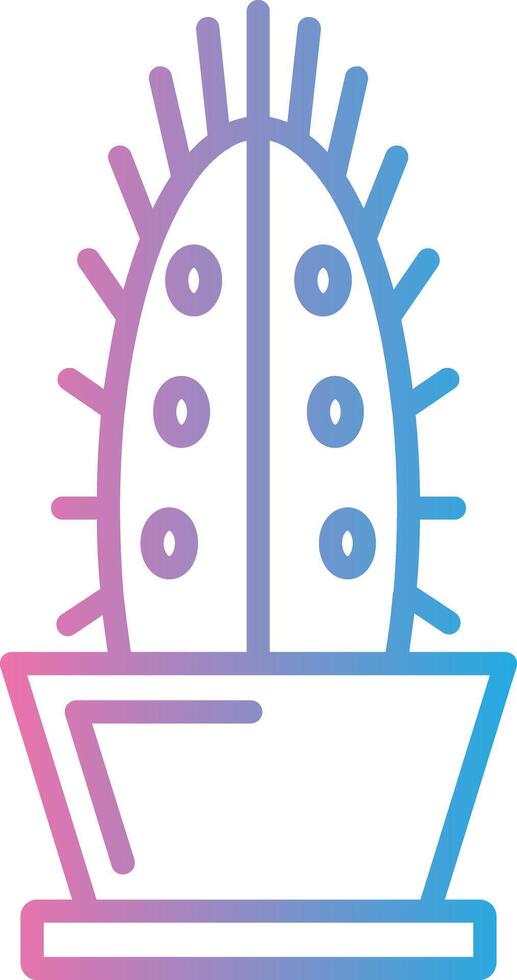 Cactus Line Gradient Icon Design vector