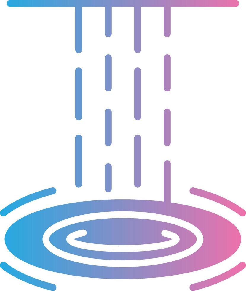 Waterfall Glyph Gradient Icon Design vector