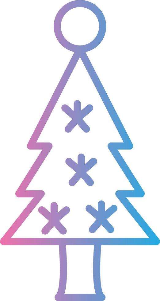 Christmas Tree Line Gradient Icon Design vector
