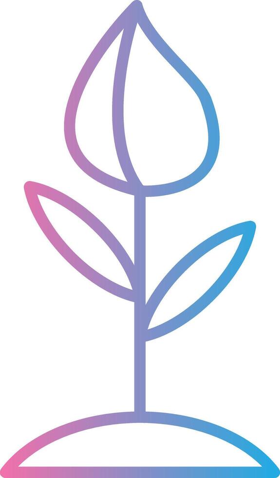 Flower Bud Line Gradient Icon Design vector