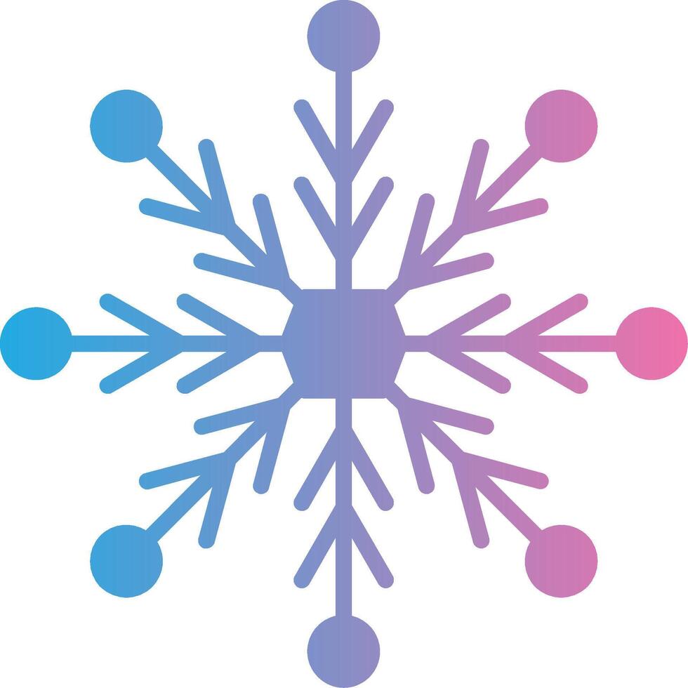 Snowflake Glyph Gradient Icon Design vector