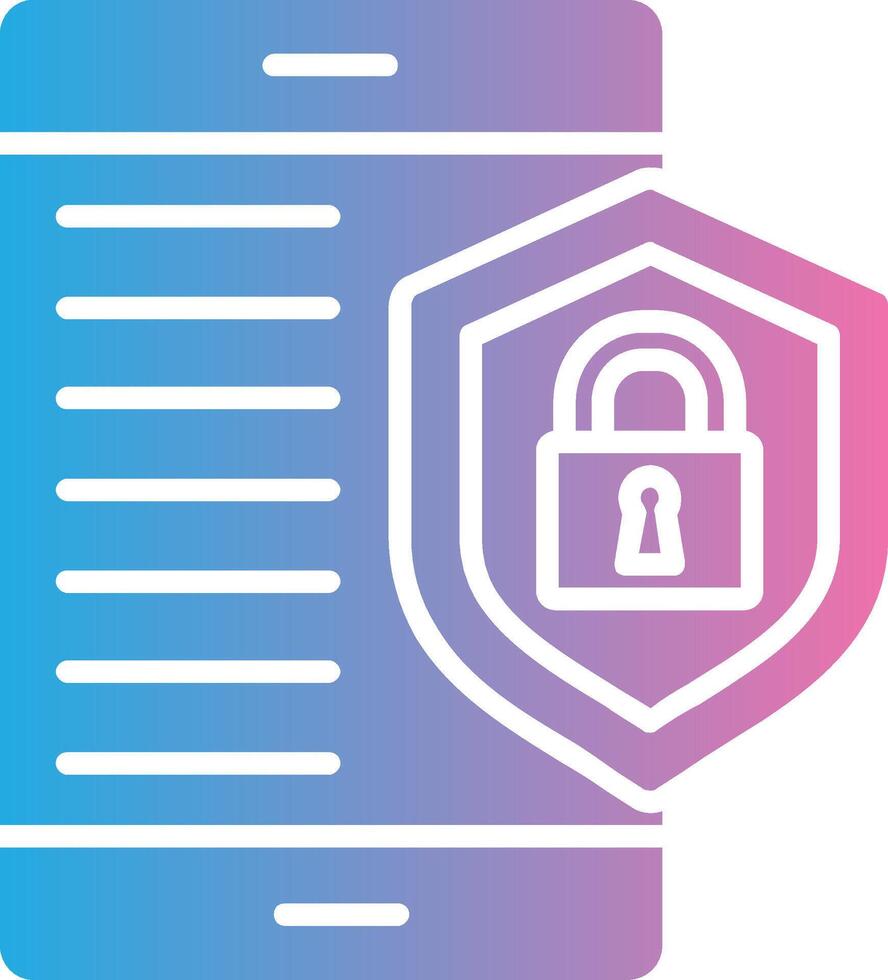 Mobile Security Glyph Gradient Icon Design vector
