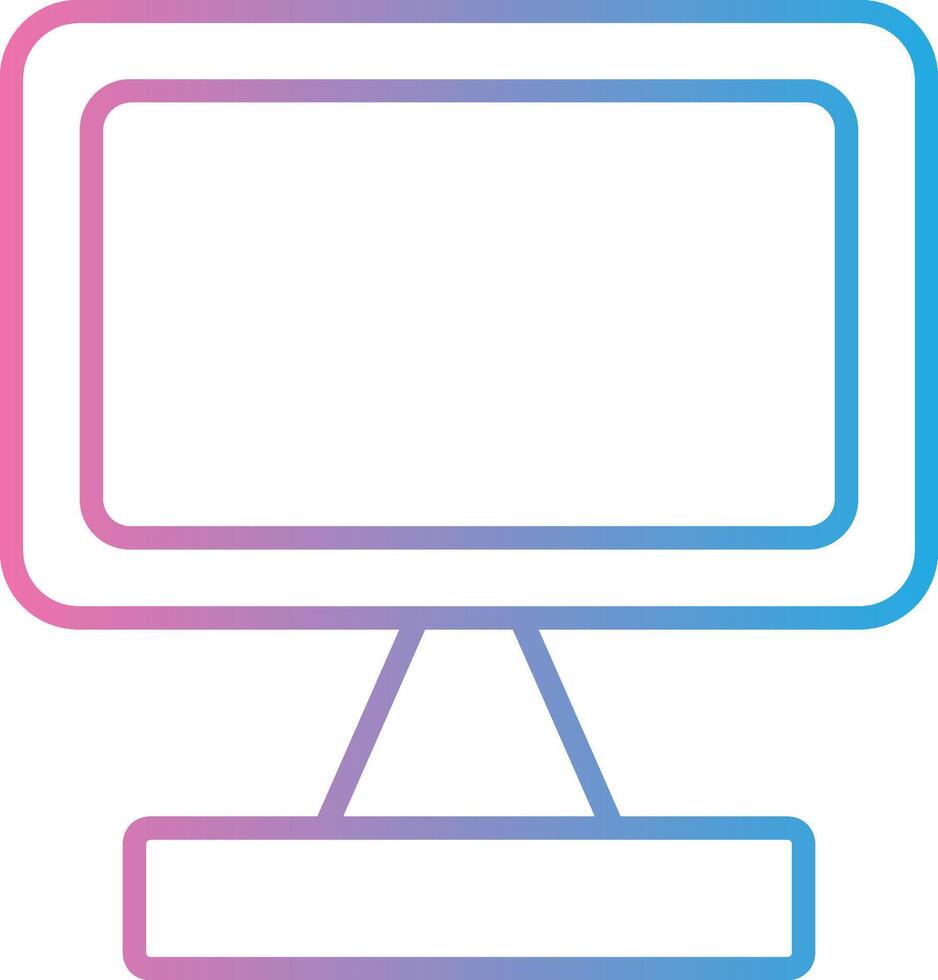 Monitor Screen Line Gradient Icon Design vector