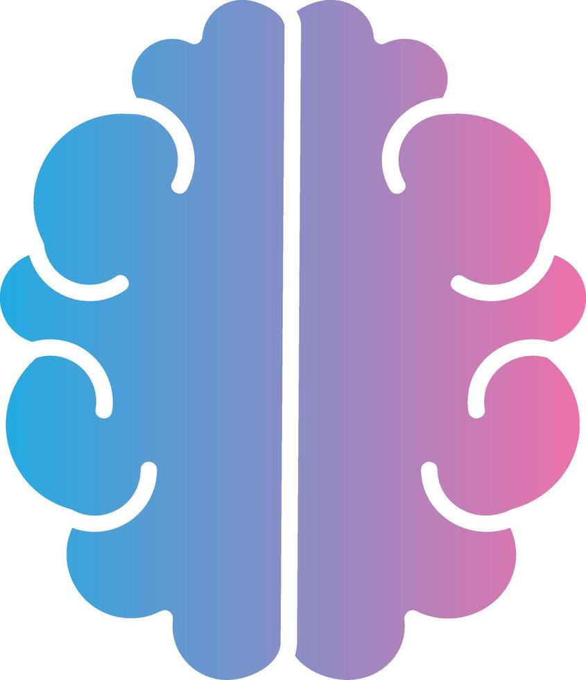 Brain Glyph Gradient Icon Design vector