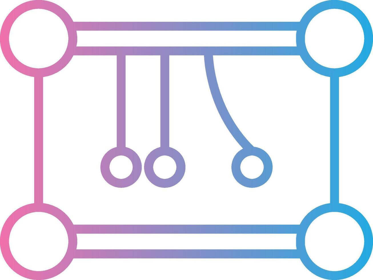 Newtons Cradle Line Gradient Icon Design vector