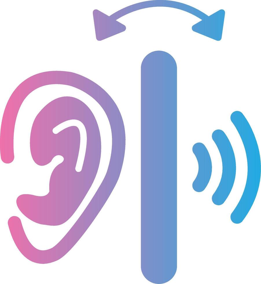 Ear Glyph Gradient Icon Design vector