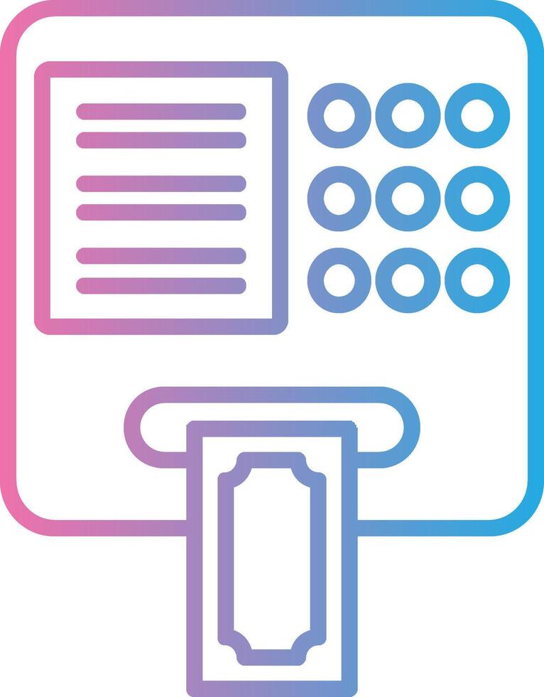 ATM Machine Line Gradient Icon Design vector