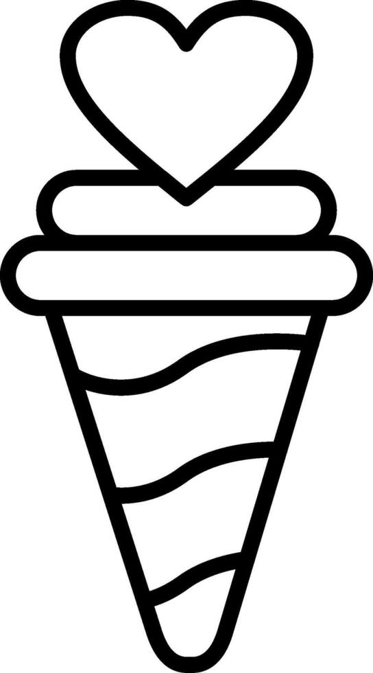 hielo crema línea icono diseño vector
