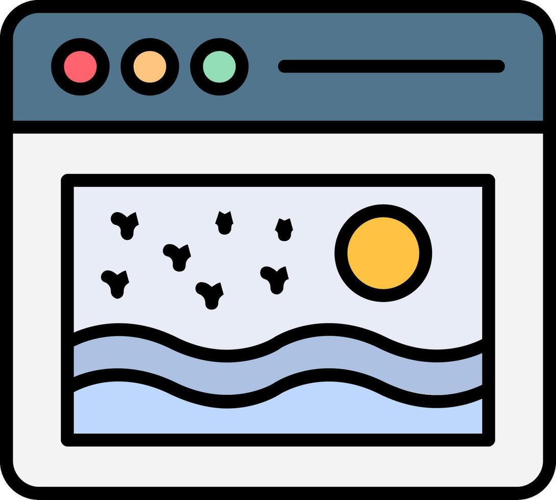Browser Line Filled Icon vector