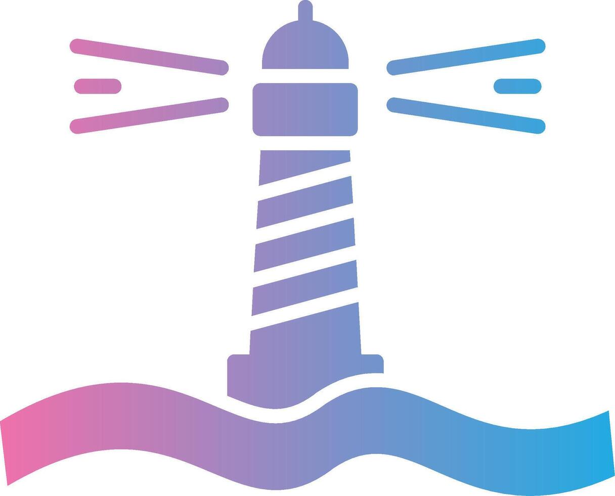 Lighthouse Glyph Gradient Icon Design vector