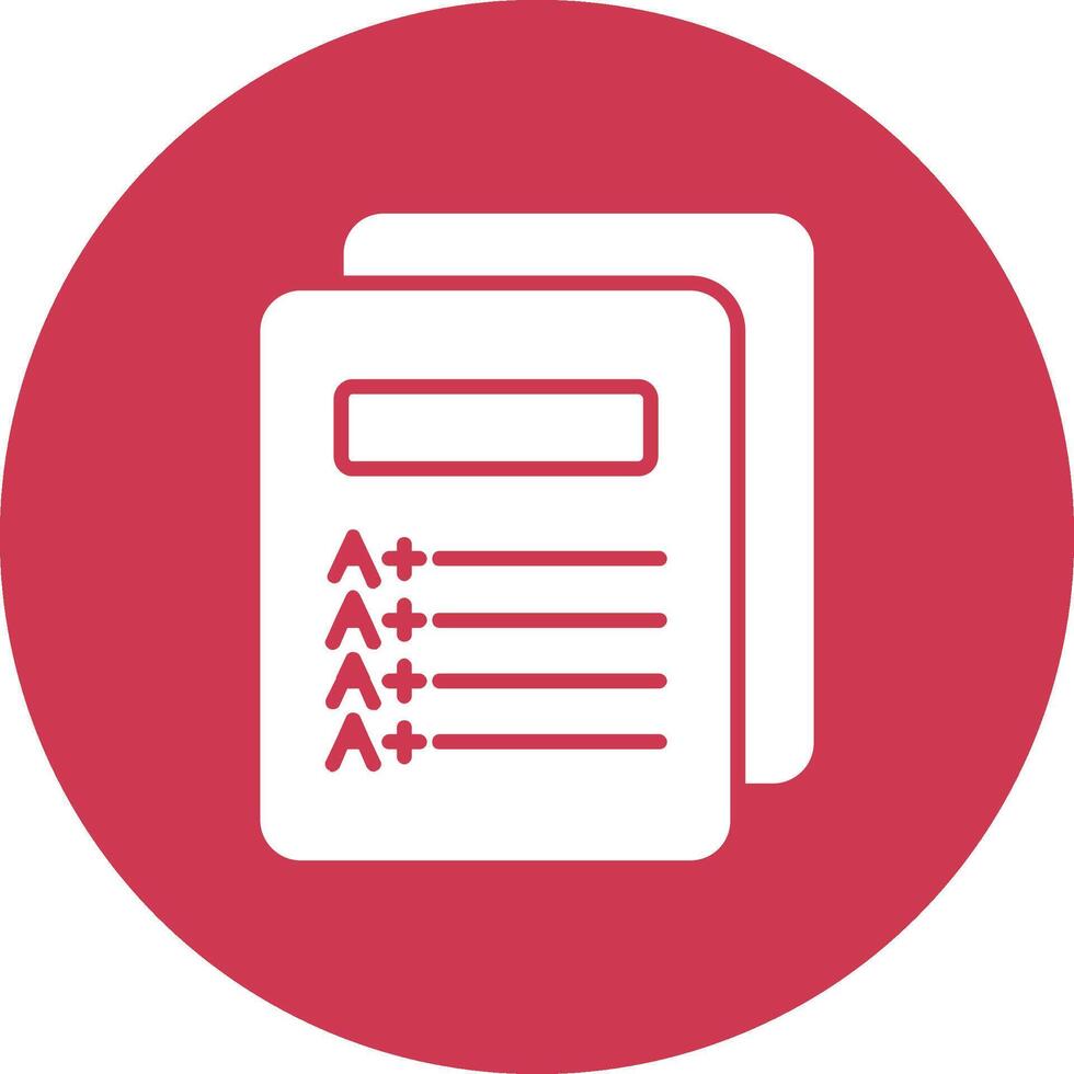 Report Card Glyph Multi Circle Icon vector