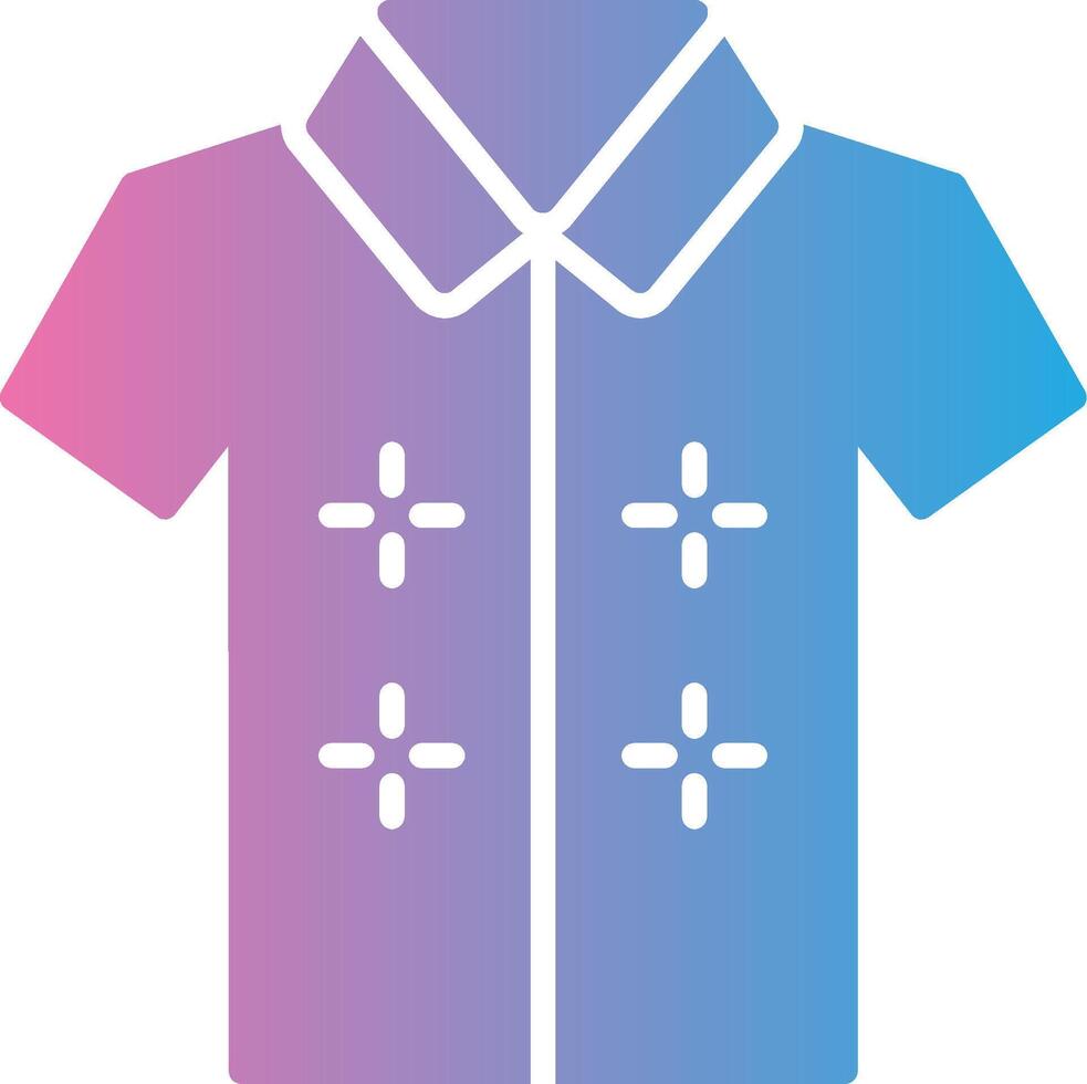 Hawaiian Shirt Glyph Gradient Icon Design vector