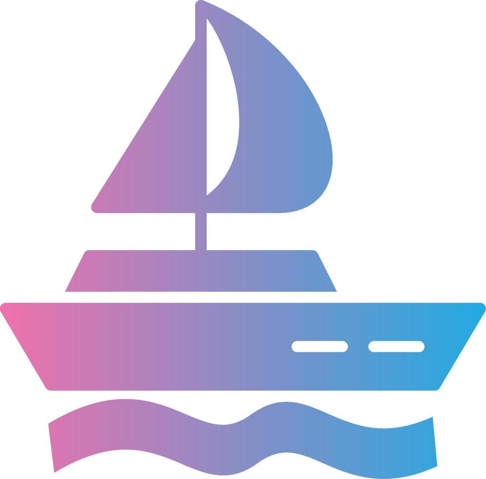 Boat Glyph Gradient Icon Design vector