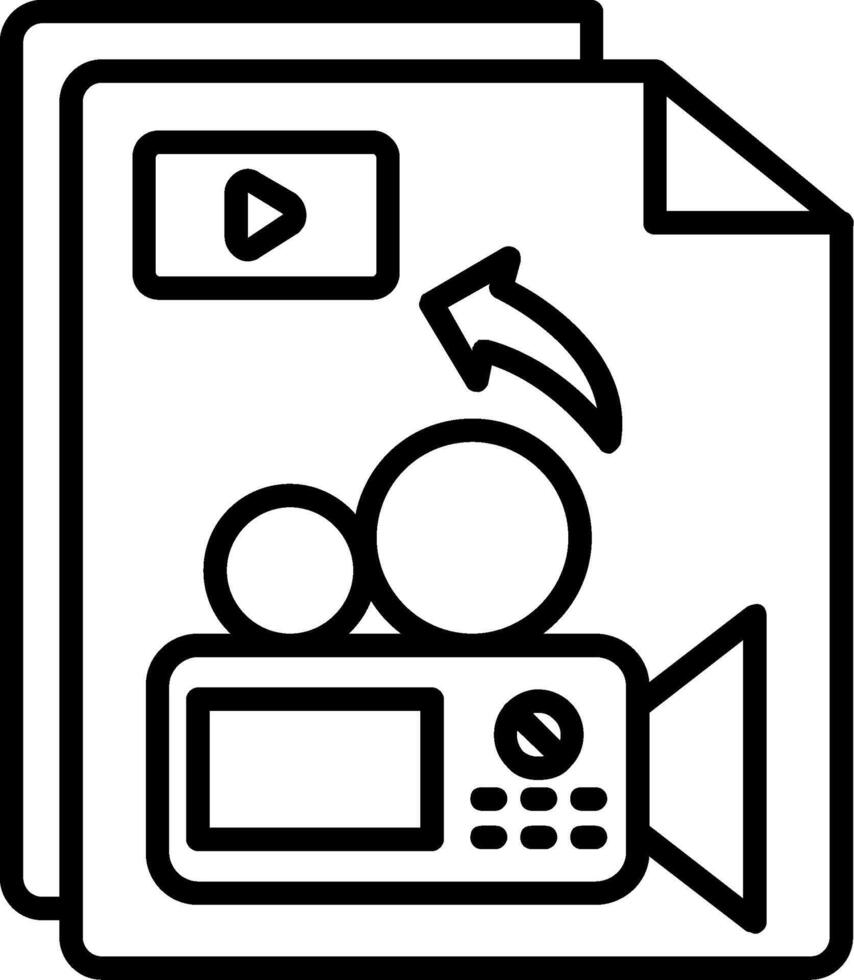 vídeo línea icono diseño vector