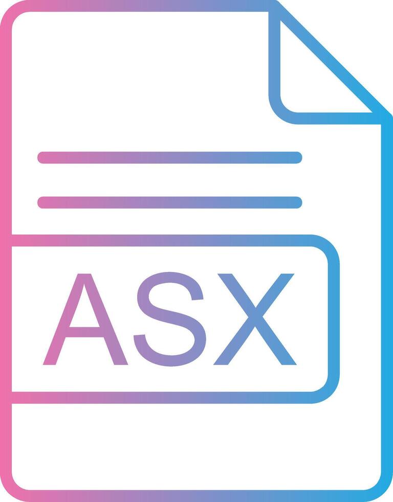 ASX File Format Line Gradient Icon Design vector