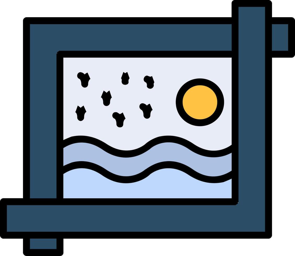 Crop Tool Line Filled Icon vector